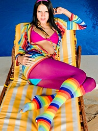 Colorful Mia undressing..